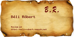 Béli Róbert névjegykártya